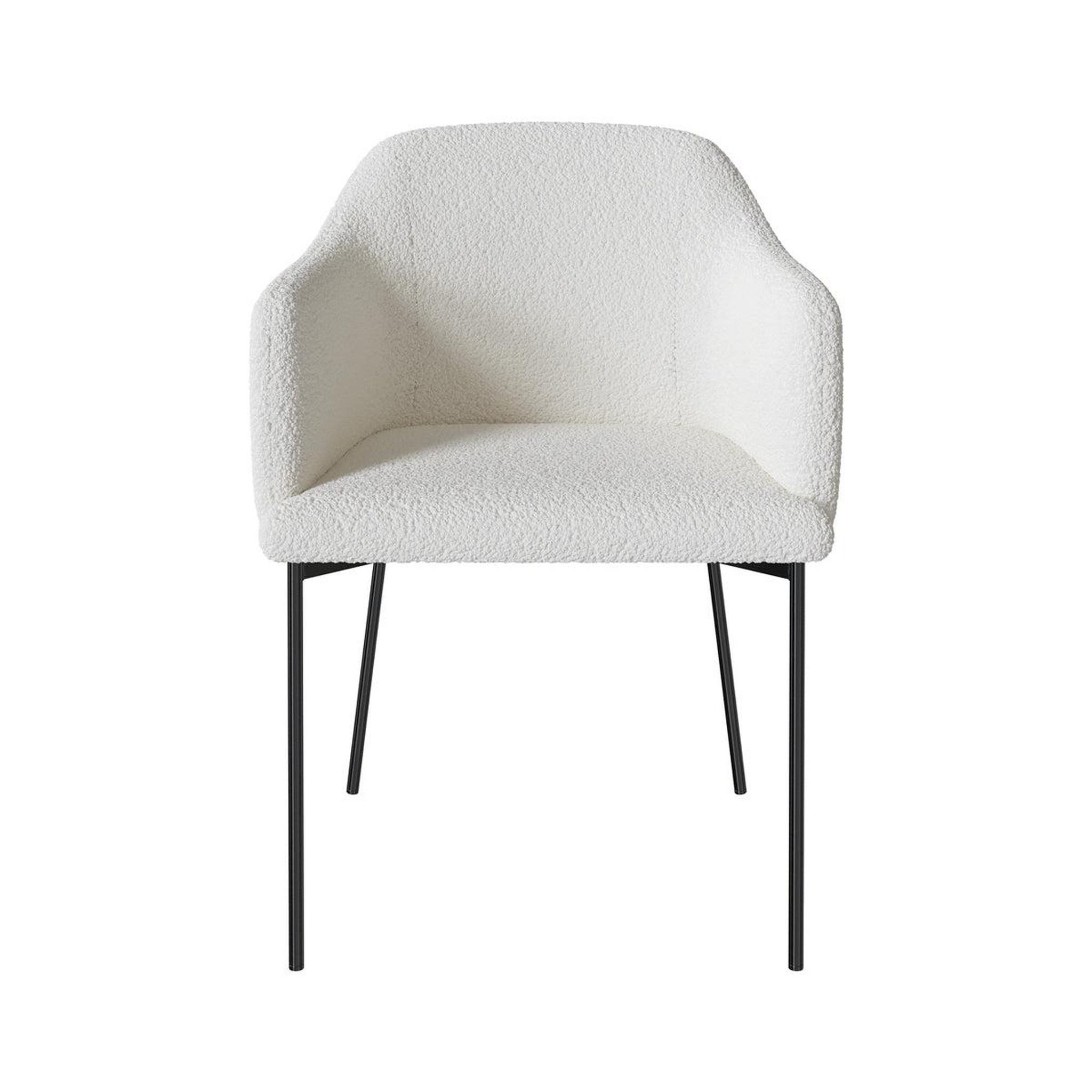 Voir la diapositive 6 : MAISON PAVANE Fauteuil blanc en tissu effet laine bouclette-glam