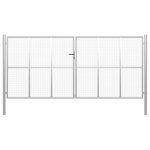 VIDAXL Porte de jardin Acier galvanise 415x225 cm Argente