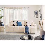 LISA DESIGN Crocus - canapé d'angle réversible - 4 places - convertible avec coffre - en fausse fourrure. Coloris disponibles : Beige, Orange, Gris, Bleu, Noir