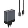 Voir la diapositive 3 : ADEQWAT Chargeur secteur 100W GaN 2 USB-A + 2 USB-C + câble USB-C