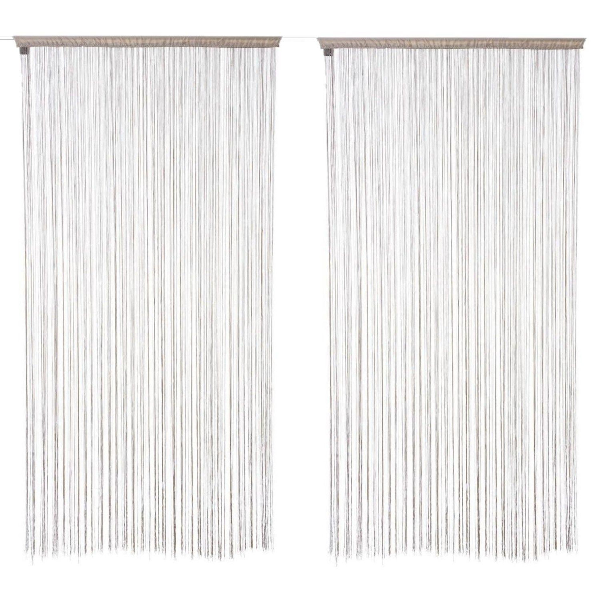 TOILINUX Lot de 2 rideaux fils décoratifs - 90 x 200 cm - beige