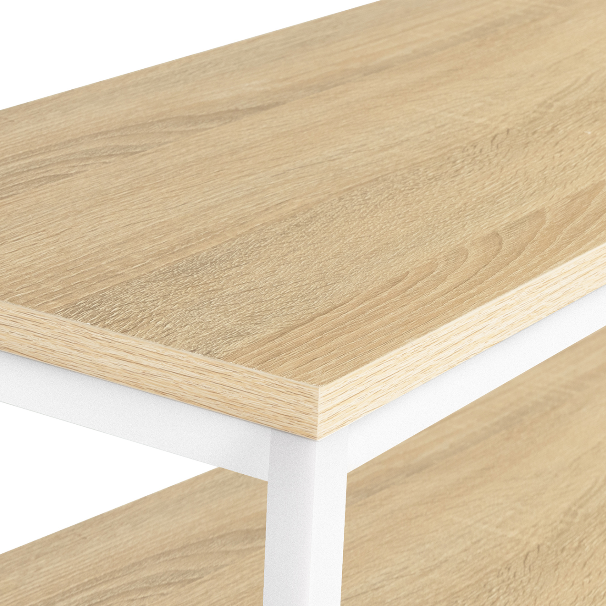 Voir la diapositive 3 : ID MARKET Console double detroit design industriel bois et métal blanc
