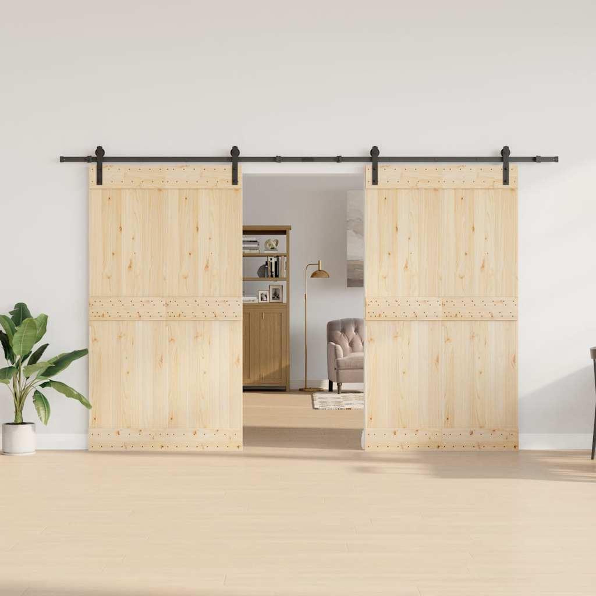 Voir la diapositive 3 : VIDAXL Kit de quincaillerie de porte coulissante 366 cm acier noir