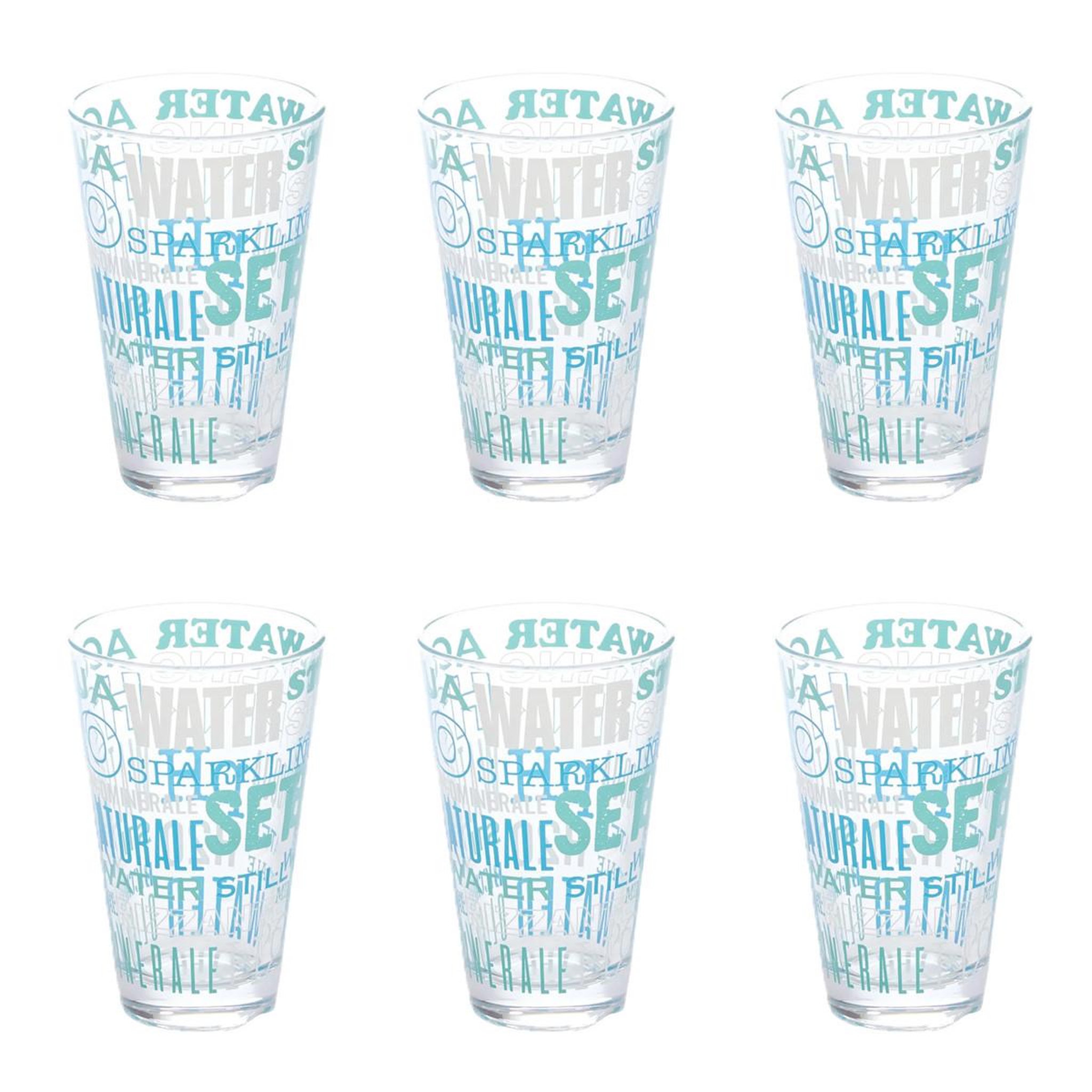SECRET DE GOURMET Lot de 6 verres hauts  aqua  31cl bleu