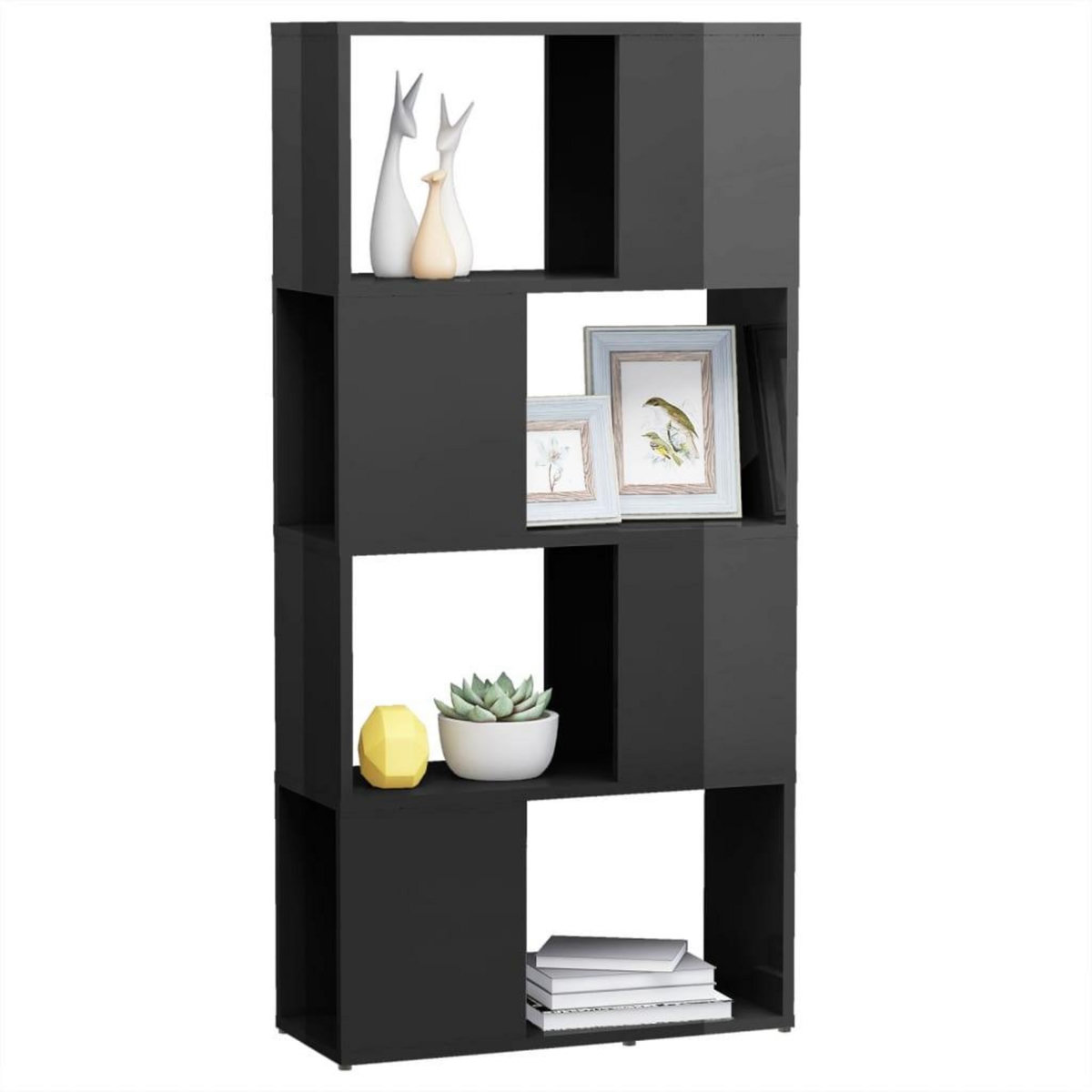 VIDAXL Bibliotheque/Separateur de piece Gris brillant Bois ingenierie