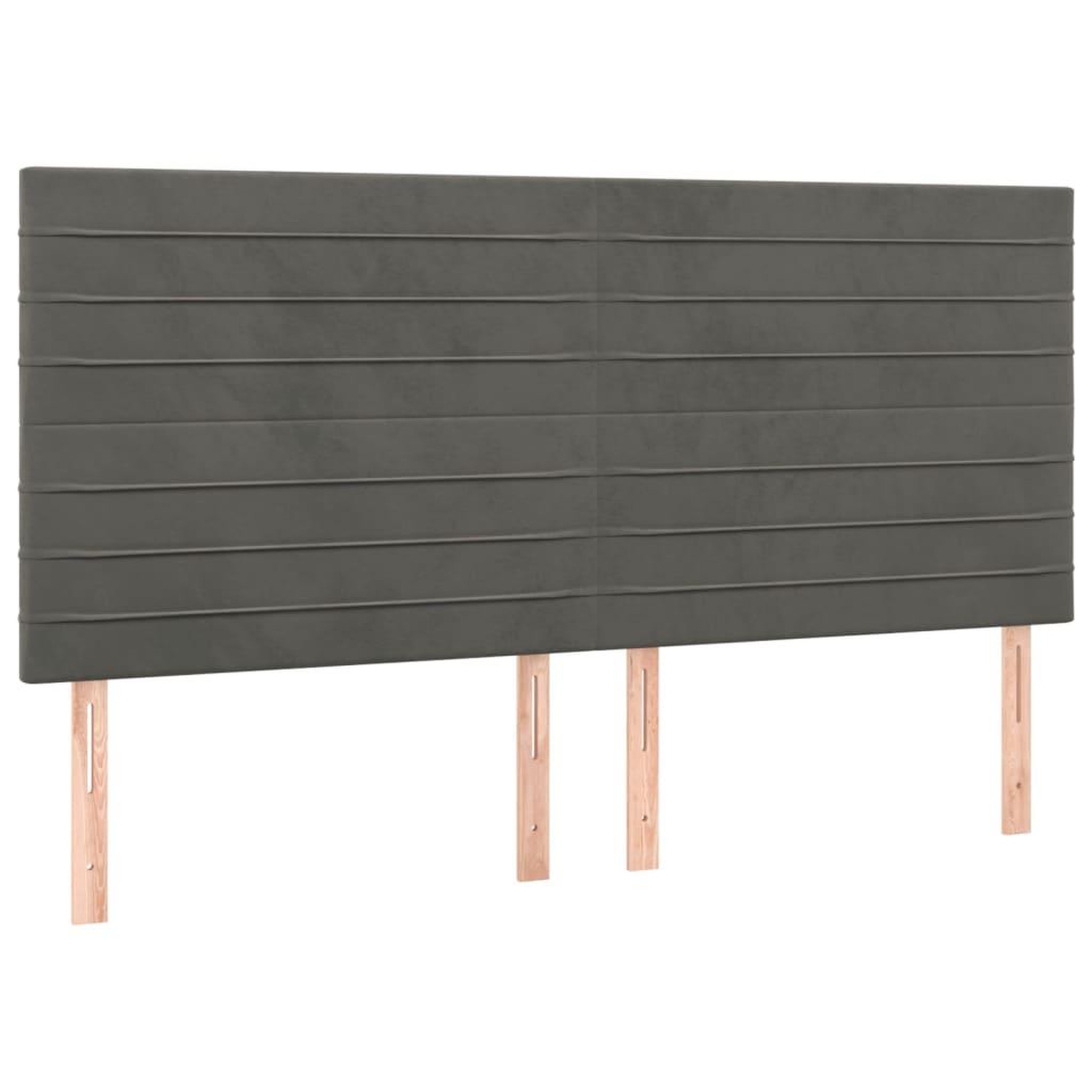 Voir la diapositive 2 : VIDAXL Tetes de lit 4 pcs Gris fonce 100x5x78/88 cm Velours