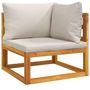 Voir la diapositive 4 : VIDAXL Salon de jardin 6 pcs avec coussins gris clair bois massif
