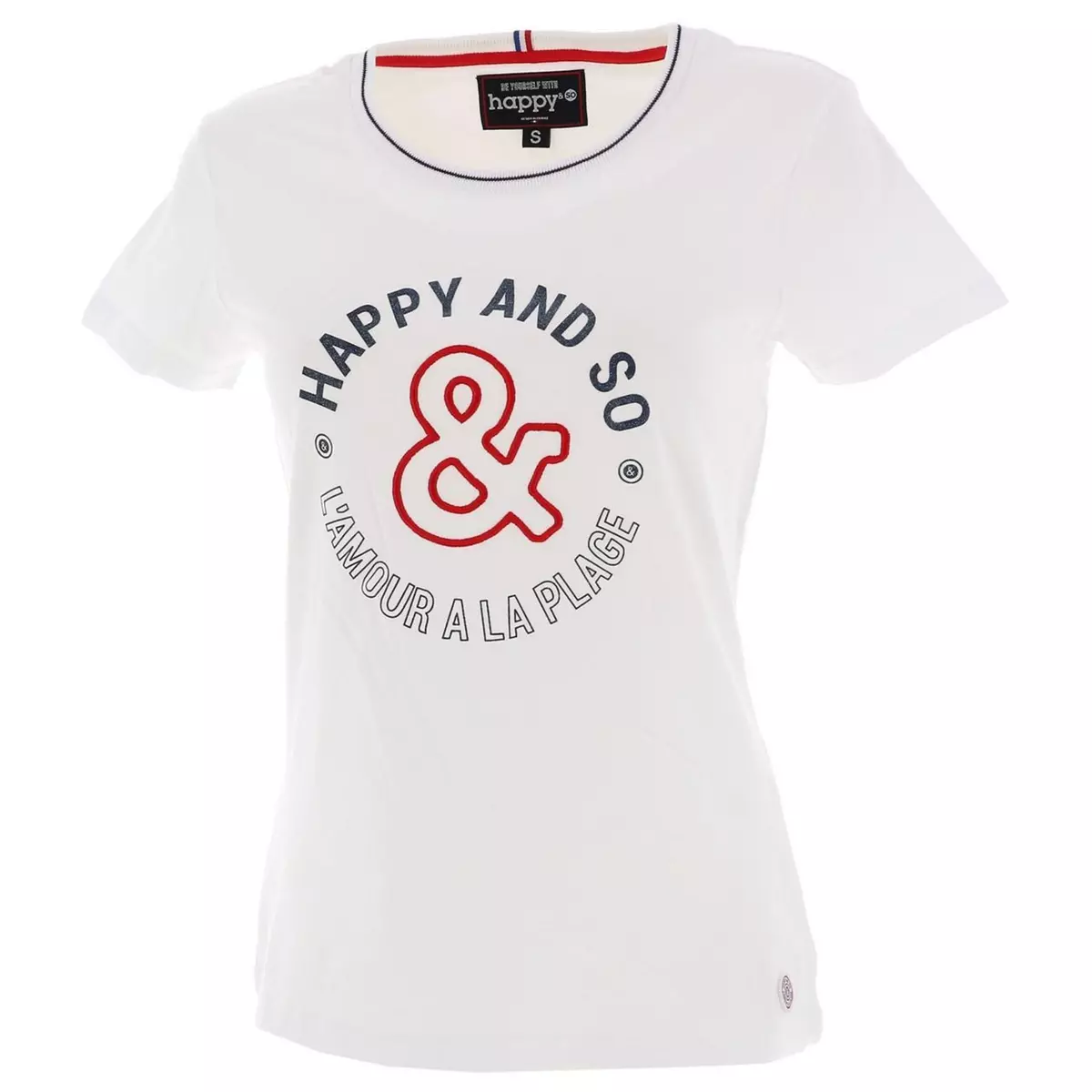 HAPPY AND SO Tee shirt manches courtes Happy and so Marin wht mc tee lady  95305