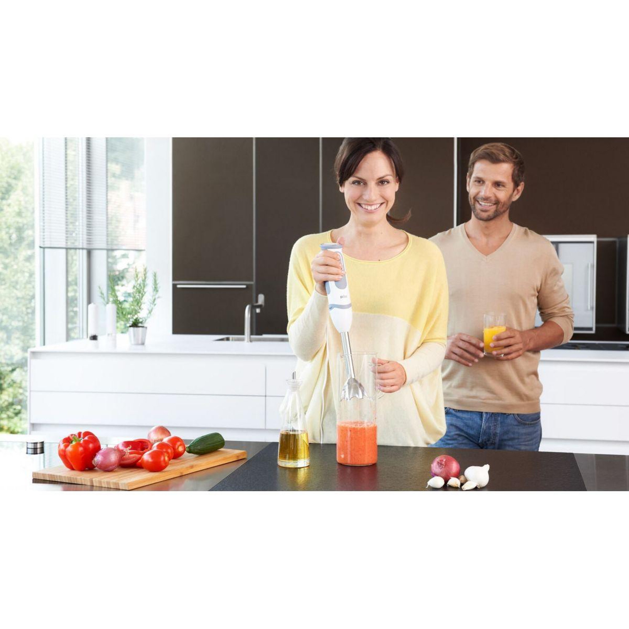 Voir la diapositive 5 : BRAUN Mixeur MQ5220WH MultiQuick 5 Vario blanc 1 accessoire