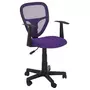 IDIMEX Chaise de bureau pour enfant STUDIO fauteuil pivotant réglable en hauteur avec accoudoirs, revêtement mesh violet