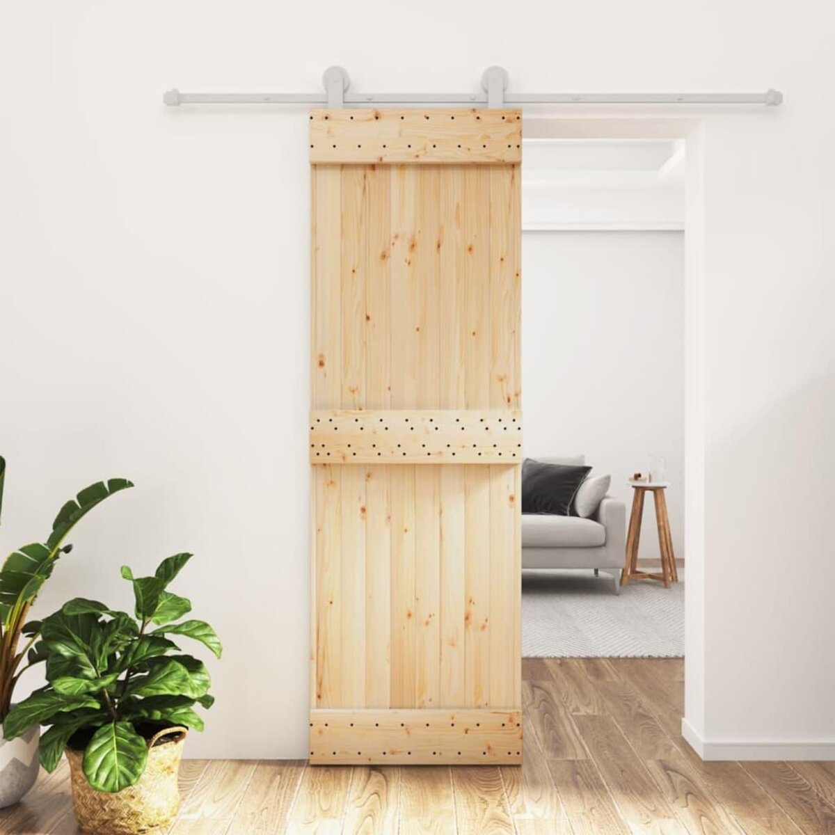 VIDAXL Porte coulissante et kit de quincaillerie 70x210 cm pin massif