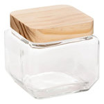 FIVE Bocal Carré Verre & Pin  Nyna  0,85L Transparent