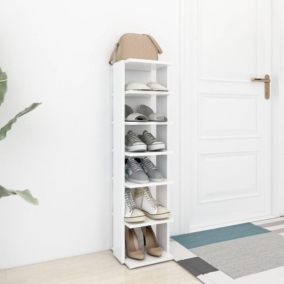 VIDAXL Armoire a chaussures Blanc 27,5x27x102 cm Bois d'ingenierie