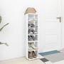 Voir la diapositive 3 : VIDAXL Armoire a chaussures Blanc 27,5x27x102 cm Bois d'ingenierie