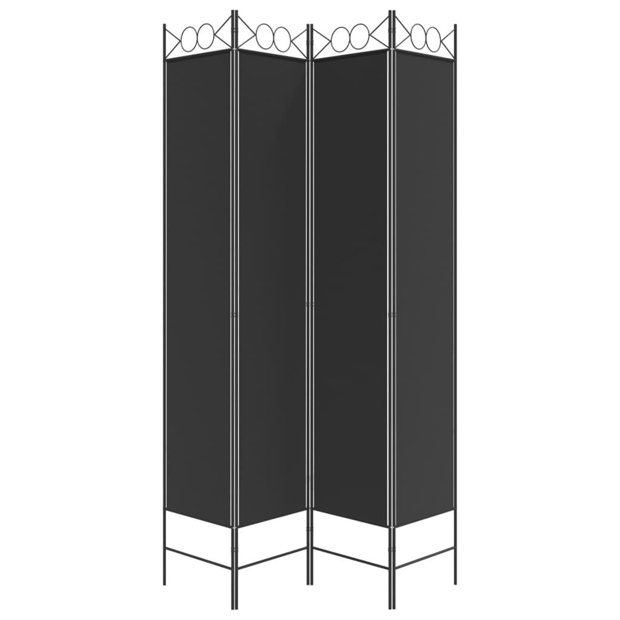 Voir la diapositive 4 : VIDAXL Cloison de separation 4 panneaux Noir 160x220 cm Tissu