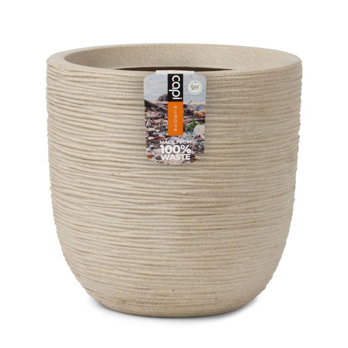 CAPI Capi Pot a fleurs Waste Rib 35x34 cm Beige terrazzo