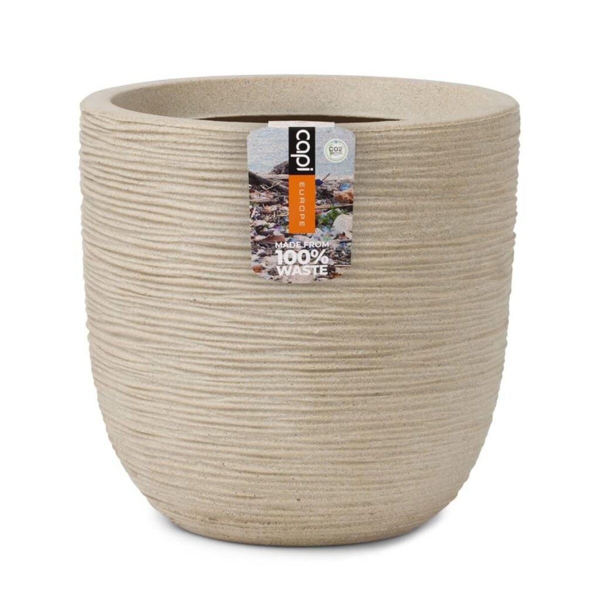 CAPI Capi Pot a fleurs Waste Rib 35x34 cm Beige terrazzo