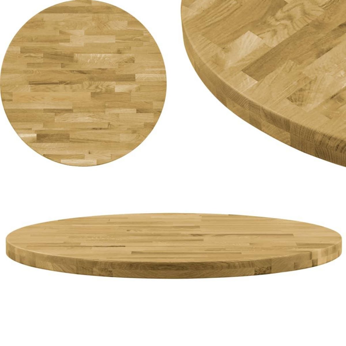 VIDAXL Dessus de table Bois de chene massif Rond 44 mm 400 mm