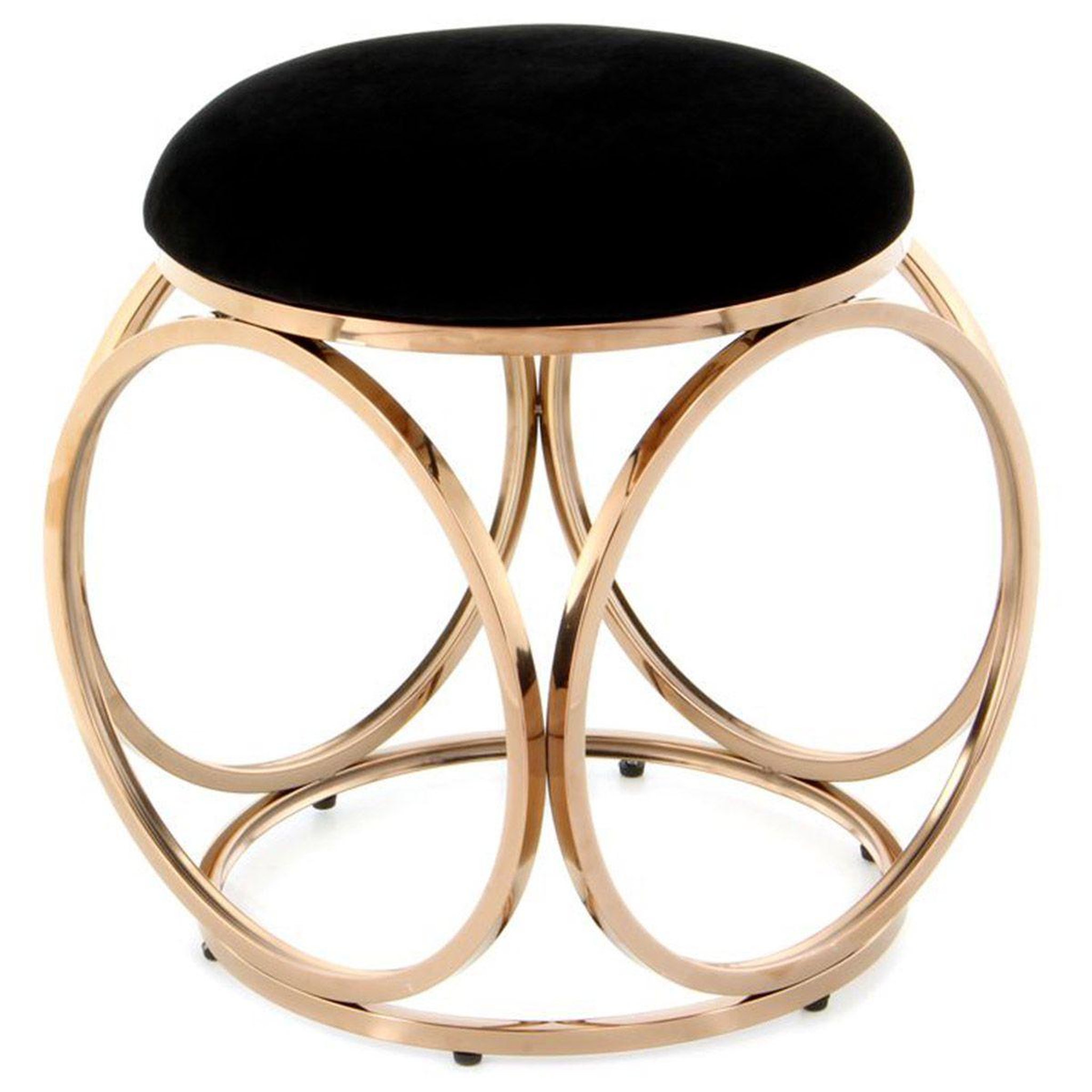 Voir la diapositive 1 : Paris Prix Tabouret design  whitney  45cm noir & or rose