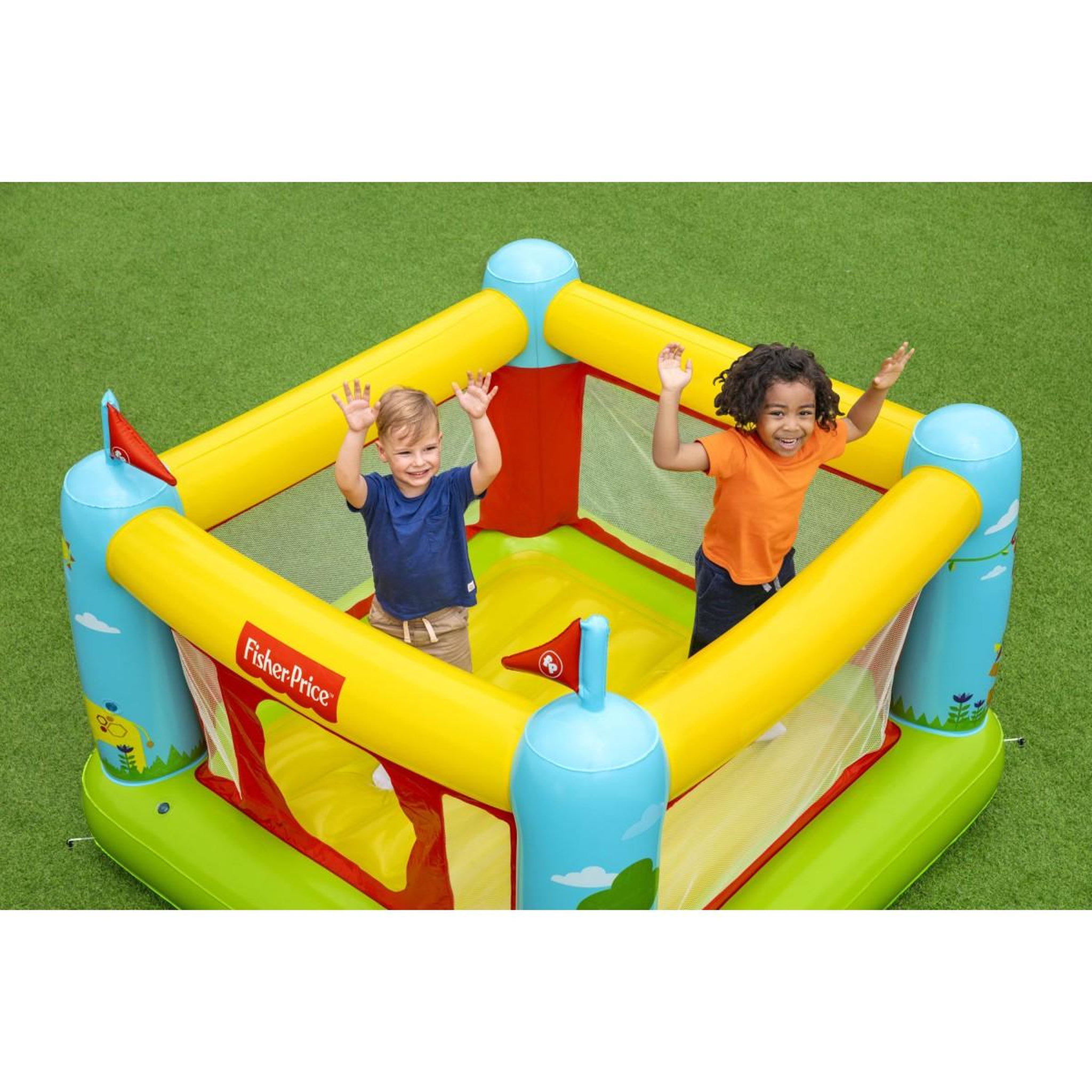 Voir la diapositive 3 : BESTWAY Aire de jeux gonflable  93553 Fisher-Price Bouncetastic 1.75m x 1.73m x 1.35m