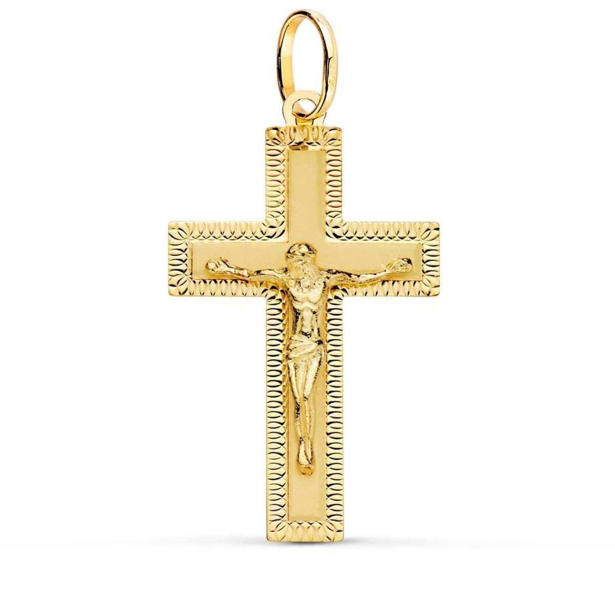 L'ATELIER D'AZUR Pendentif  - Médaille Christ sur la Croix Or 18 Carats 750 Jaune - Chaines Offertes