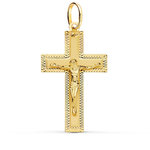 L'ATELIER D'AZUR Pendentif  - Médaille Christ sur la Croix Or 18 Carats 750 Jaune - Chaines Offertes
