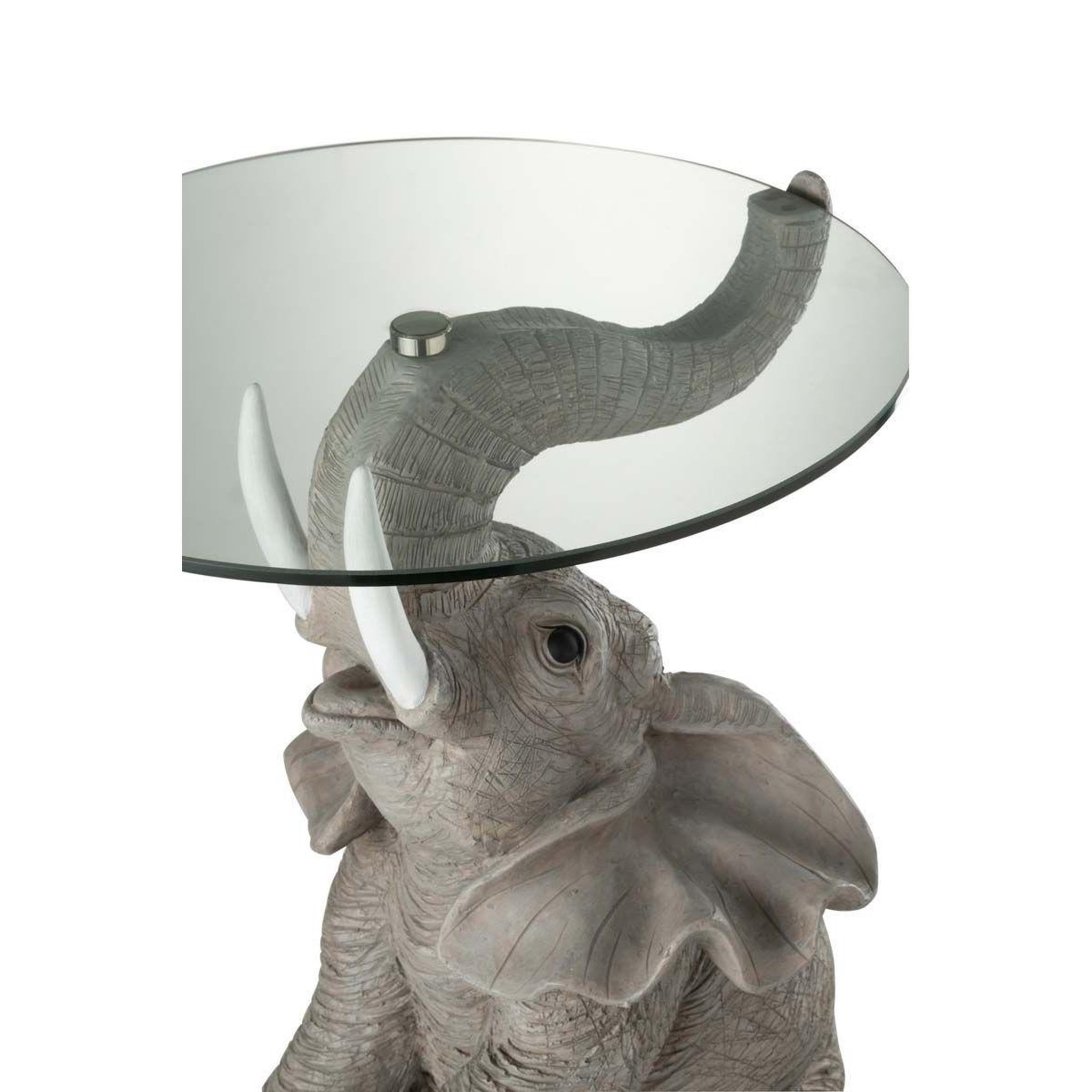 Voir la diapositive 2 : J-LINE Table d'appoint design  éléphant  63cm gris