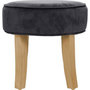 Voir la diapositive 2 :  Tabouret en Velours  Adriel  35cm Gris Foncé