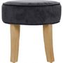 Voir la diapositive 2 :  Tabouret en Velours  Adriel  35cm Gris Foncé