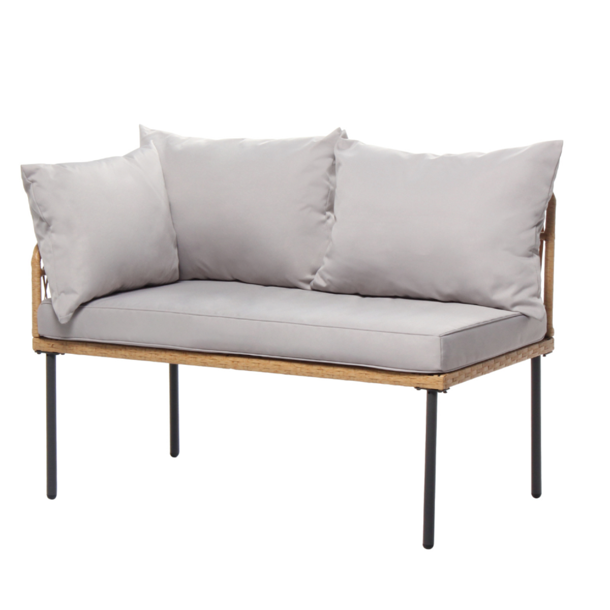 CONCEPT USINE Salon de jardin d'angle 3 places effet rotin LECCE