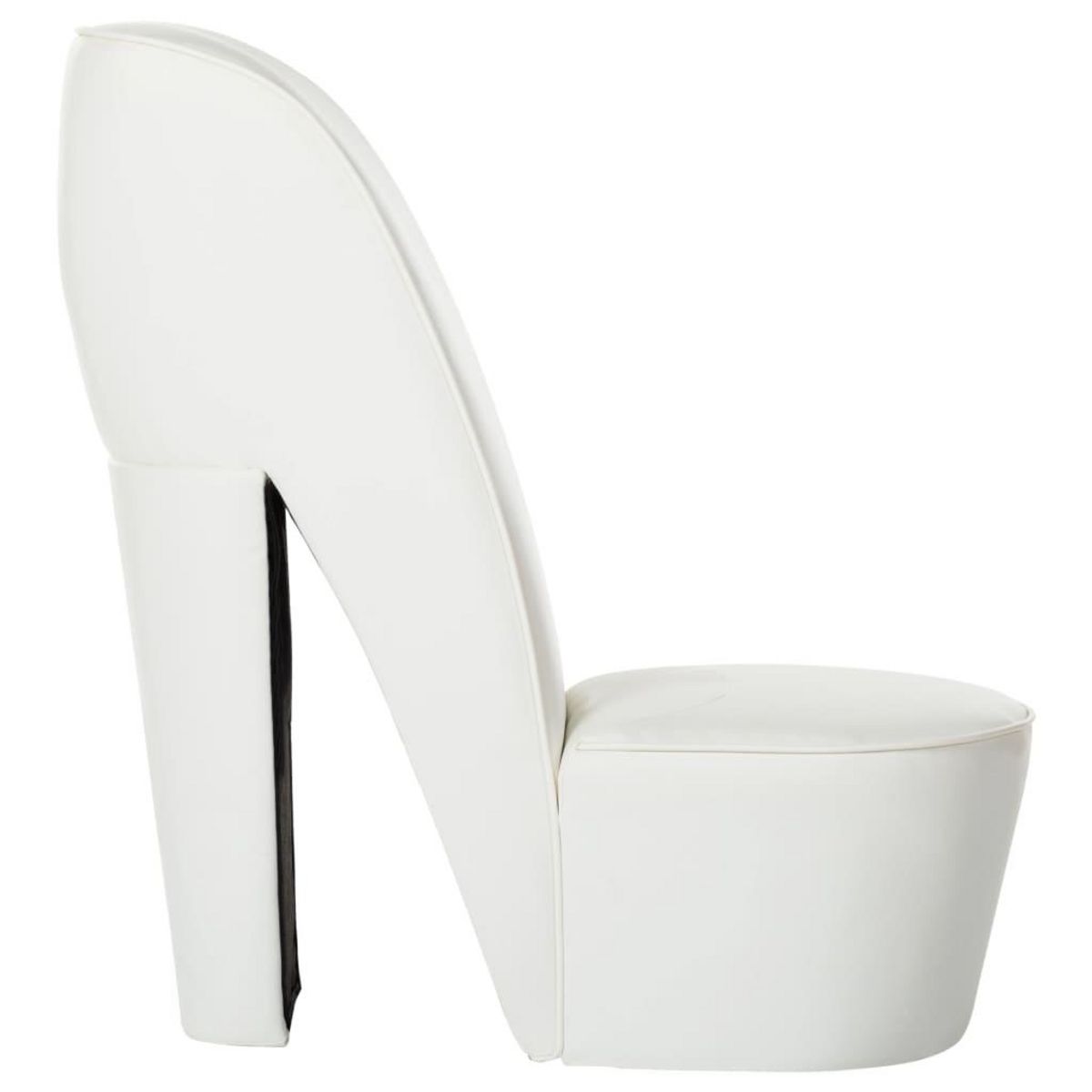 VIDAXL Chaise en forme de chaussure a talon haut Blanc Similicuir