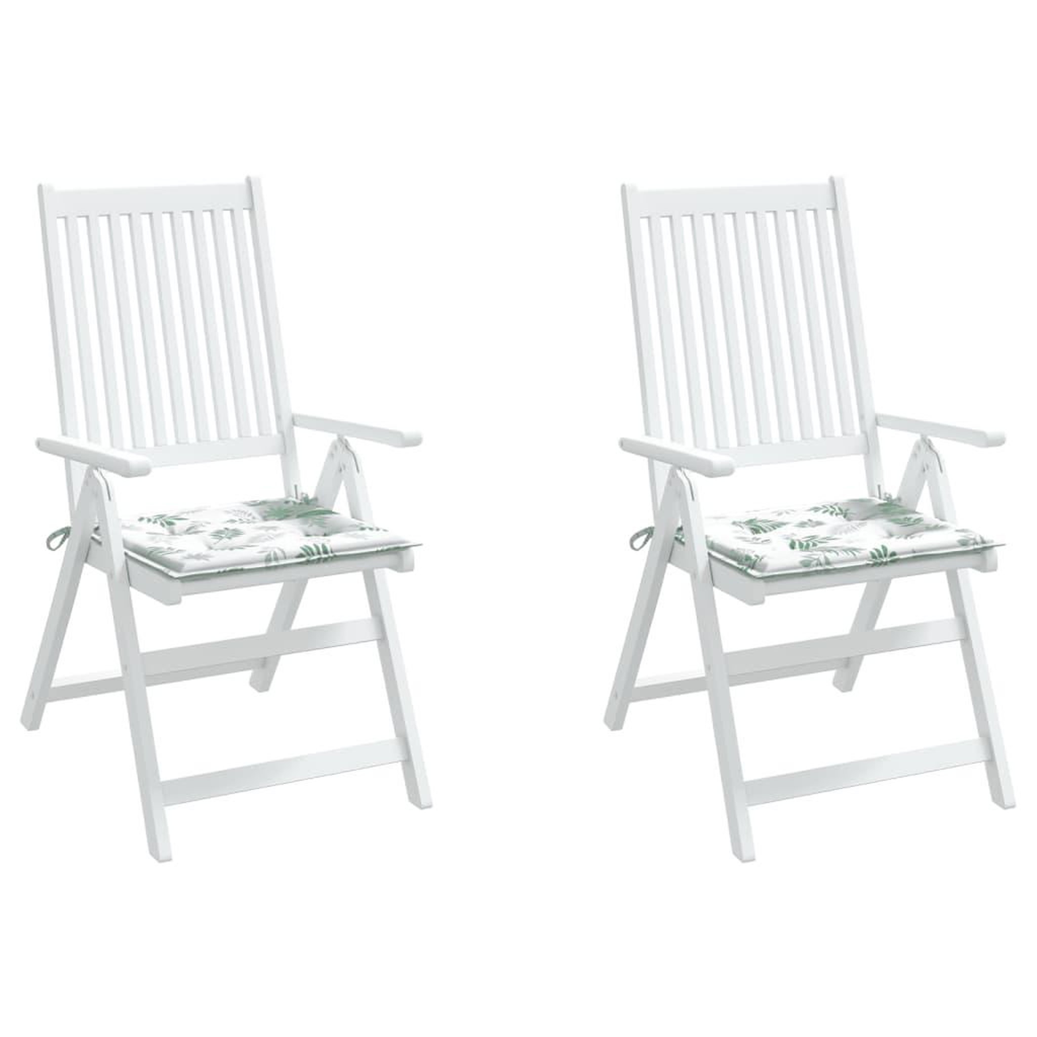 Voir la diapositive 4 : VIDAXL Coussins de chaise lot de 2 motif de feuilles 50x50x3 cm tissu
