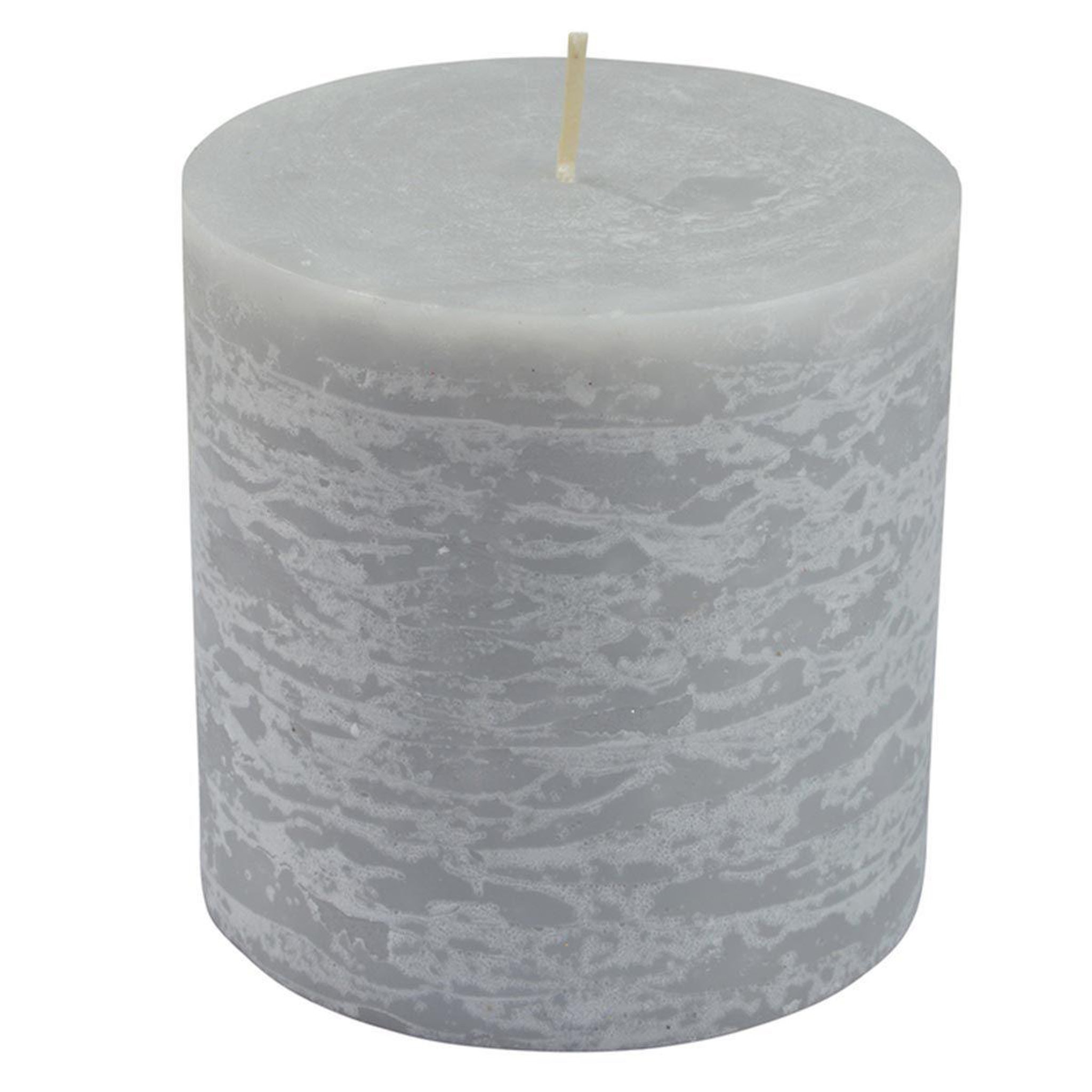 HOMEA Bougie pilier ronde déco  rustique  10cm gris