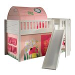 Paris Prix Lit Enfant Toboggan, Tente & Tunnel  Scott Spring  90x200cm Blanc