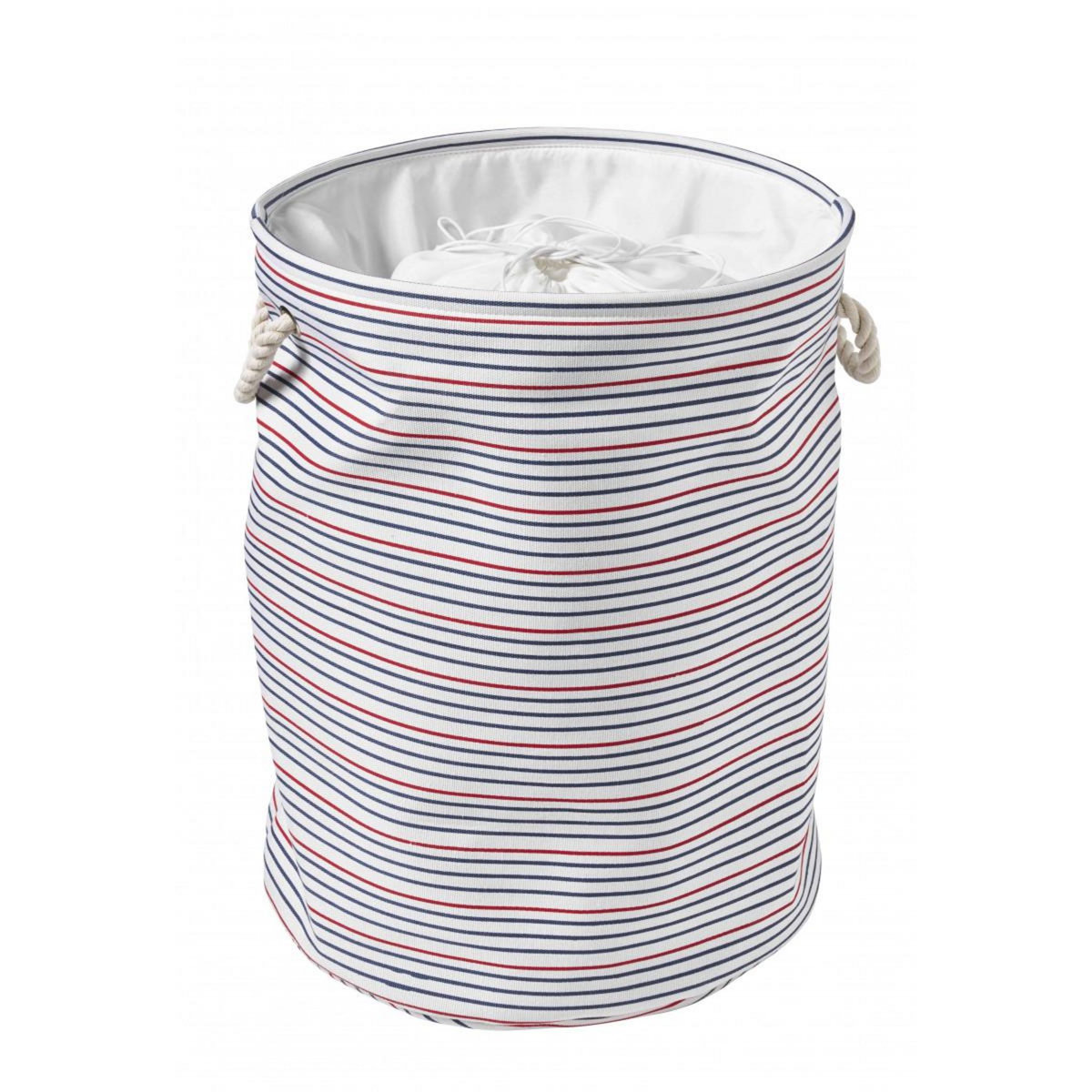 GUY LEVASSEUR Panier à linge pliable 60L rayé en polycoton