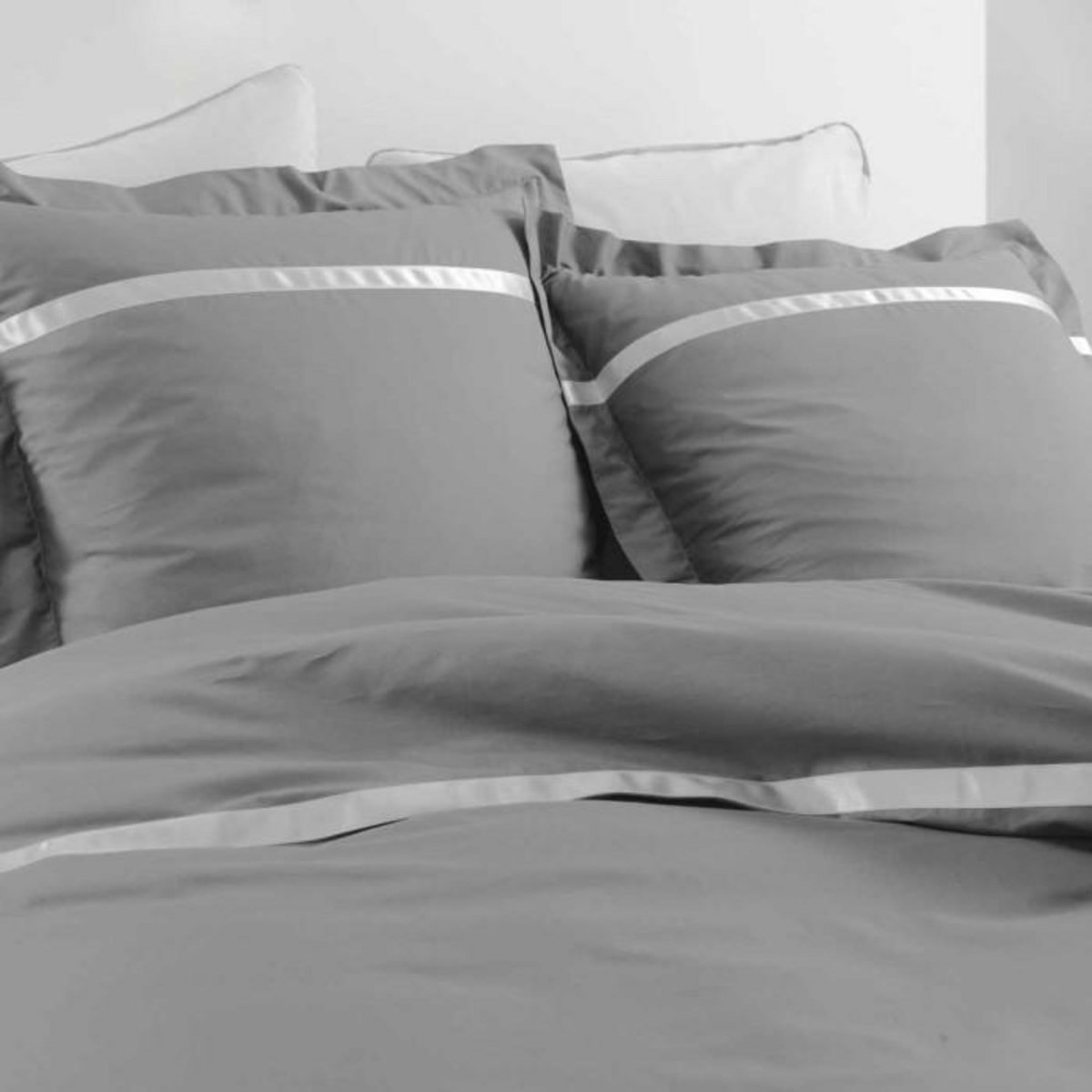 Paris Prix Parure de Lit 3 Pièces  Satinea  240x220cm Gris