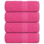 Voir la diapositive 1 : VIDAXL Serviettes d invité 4 pcs rose 30x50 cm 360 g m² 100% coton