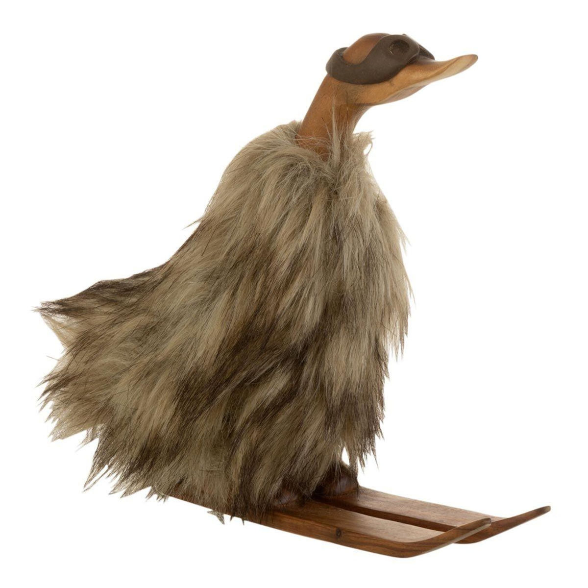 Paris Prix Statuette Déco  Canard Skieur  29cm Marron