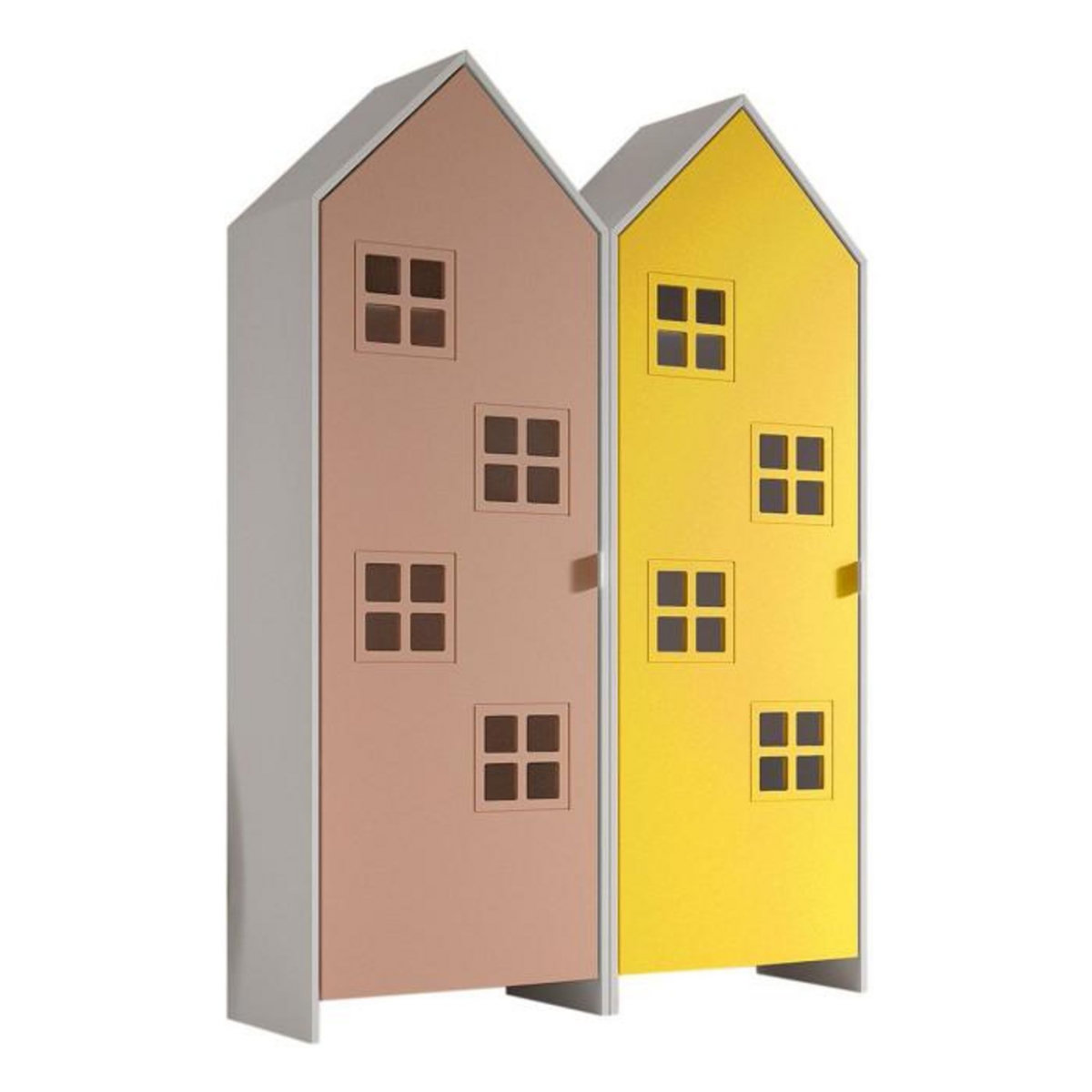 Paris Prix Pack - 2 Armoires Enfant  Casami Bruges  171cm Rose & Jaune