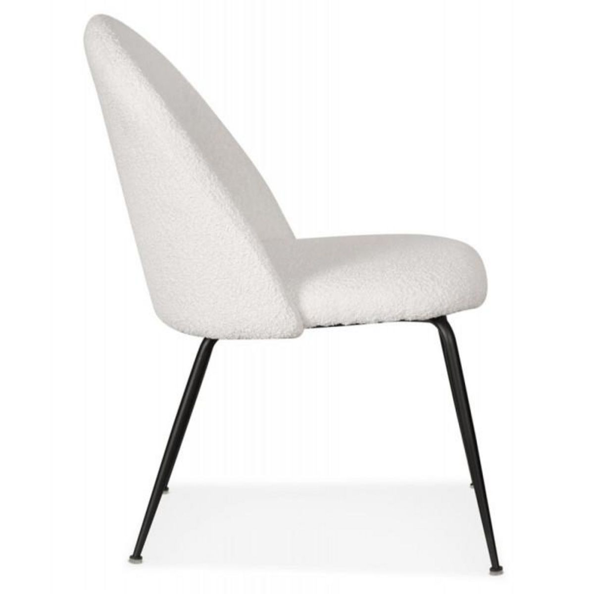 Paris Prix Fauteuil Lounge en Tissu Bouclette  Delmer  83cm Blanc