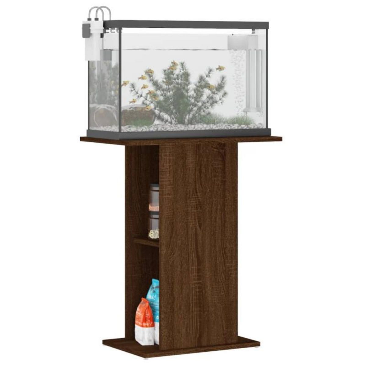 VIDAXL Support pour aquarium chêne marron 60,5x36x72,5 cm
