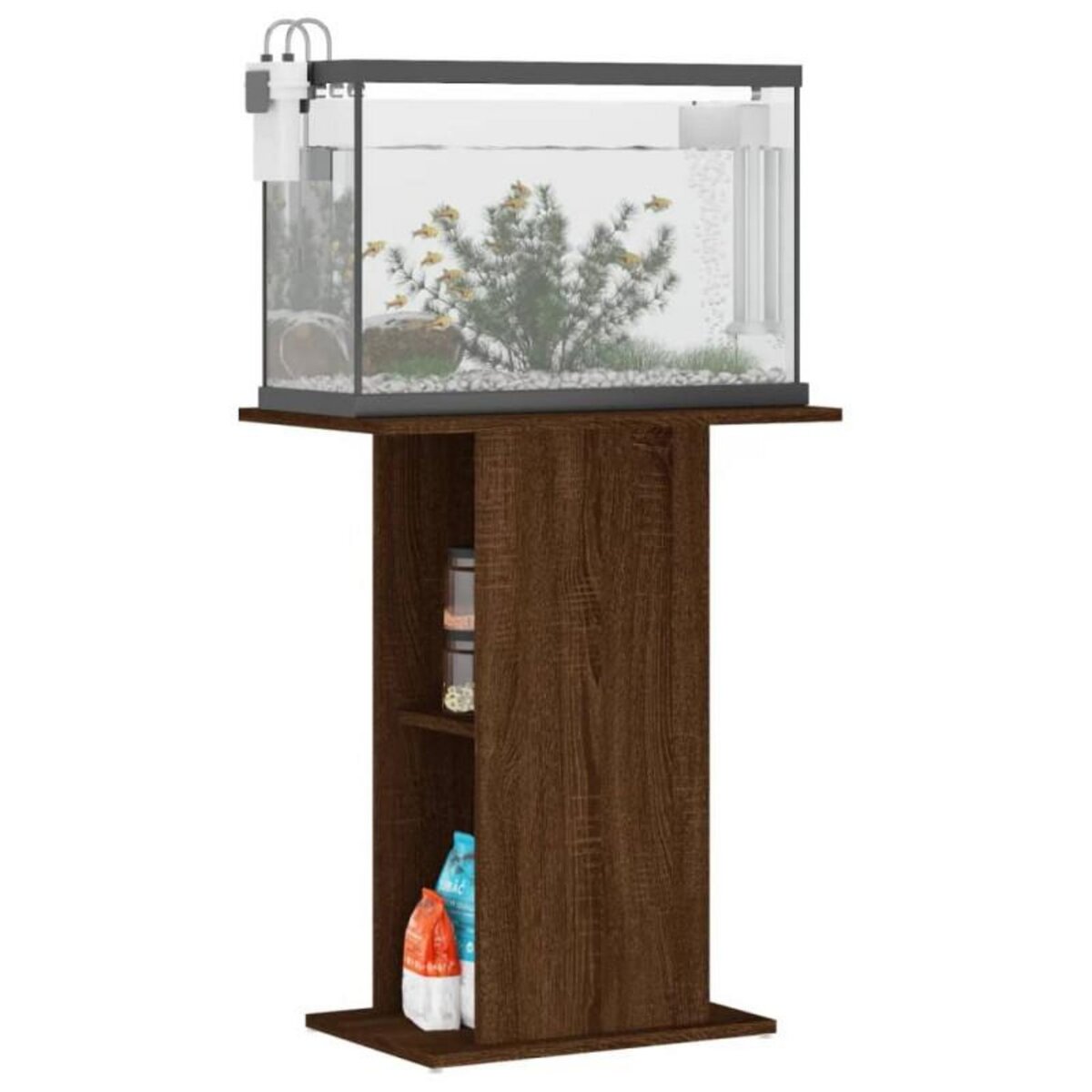 VIDAXL Support pour aquarium chêne marron 60,5x36x72,5 cm