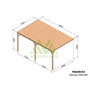 Voir la diapositive 2 : JARDIDECO Pergola adossée en bois Rennes 500 x 300 cm - Maderland