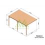 Voir la diapositive 2 : JARDIDECO Pergola adossée en bois Rennes 500 x 300 cm - Maderland