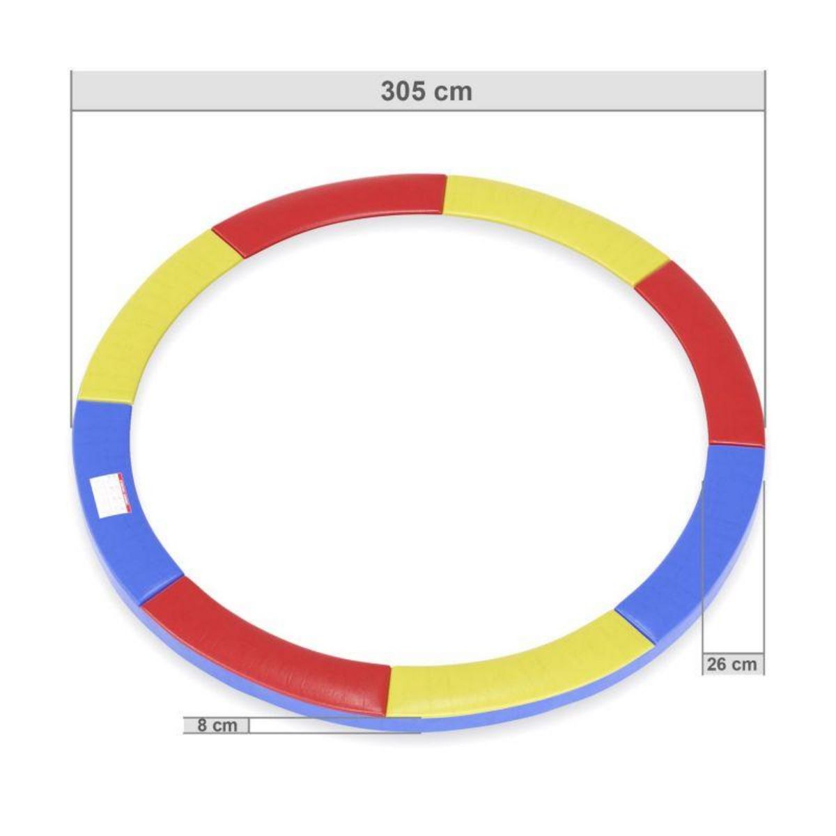 JUMP4FUN Coussin de protection des ressorts pour trampoline 10FT-305cm - Multicolore