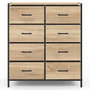 Voir la diapositive 3 : ID MARKET Commode 8 tiroirs en tissu UTAH 80 cm meuble de rangement design industriel