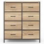 Voir la diapositive 3 : ID MARKET Commode 8 tiroirs en tissu UTAH 80 cm meuble de rangement design industriel