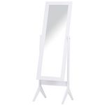 HOMCOM Miroir à pied inclinaison réglable dim. 47L x 46l x 148H cm MDF. Coloris disponibles : Marron, Blanc