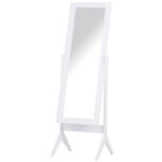 HOMCOM Miroir à pied inclinaison réglable dim. 47L x 46l x 148H cm MDF. Coloris disponibles : Beige, Blanc, Marron