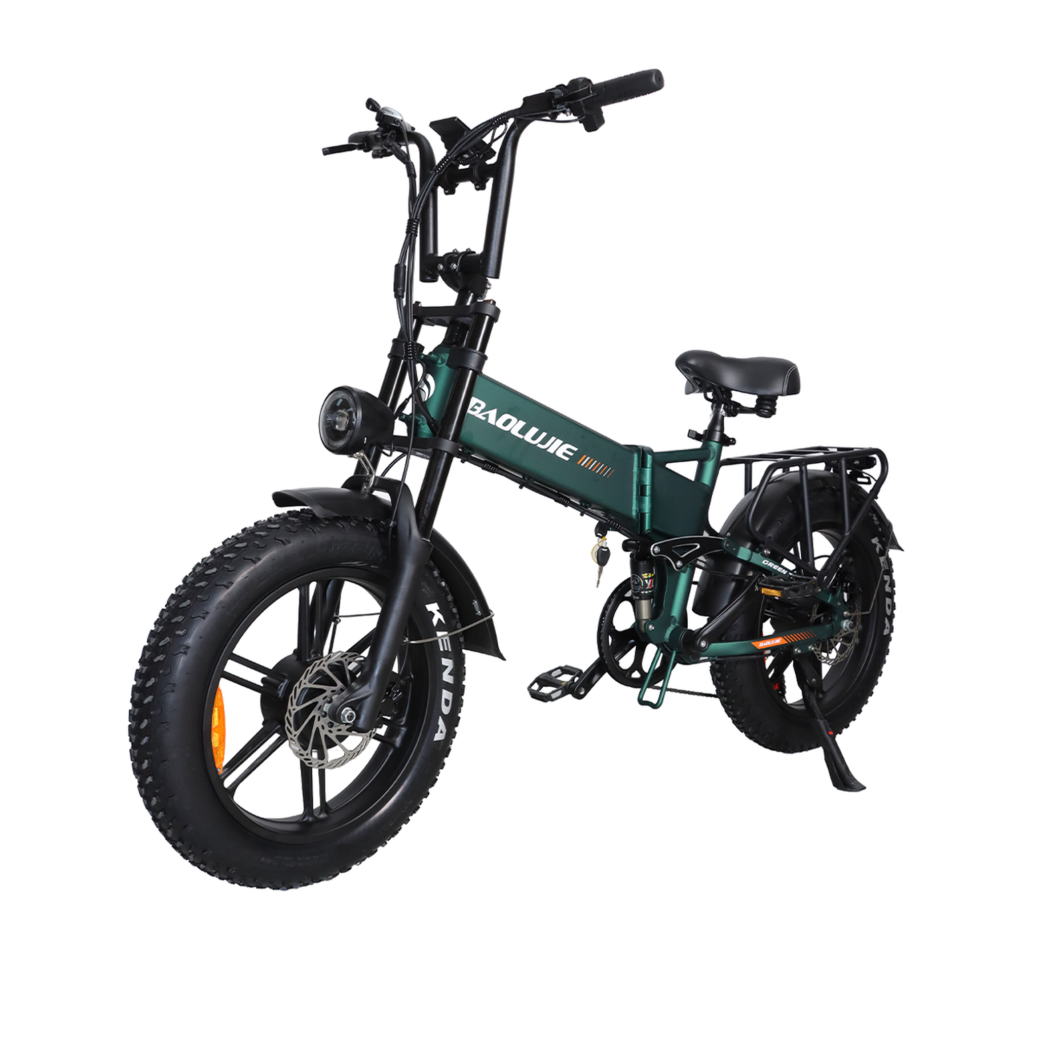 Voir la diapositive 4 : BAOLUJIE Vélo électrique pliable à gros pneus baolujie d2, 960 wh, tout suspendu, vert